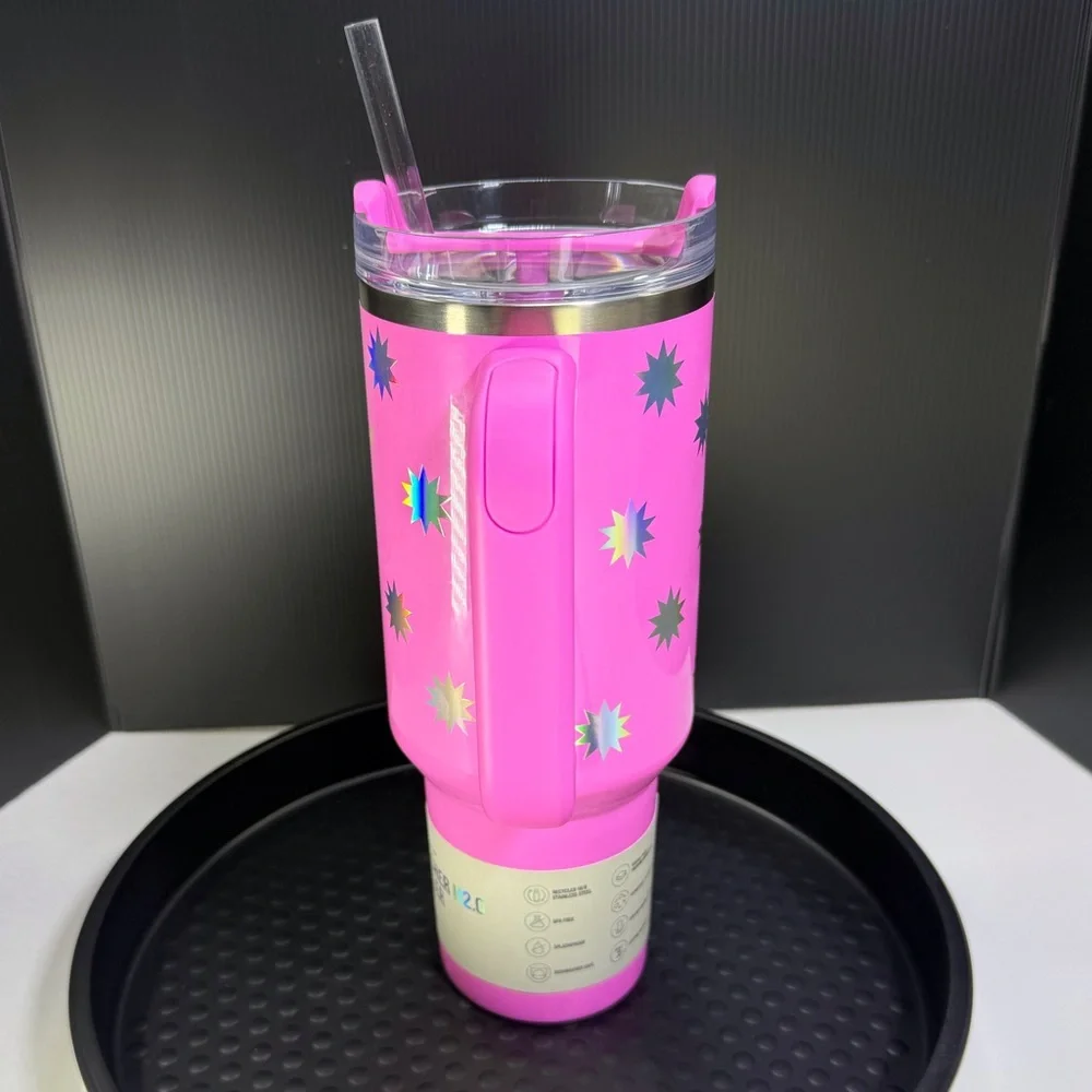 Stanley 40 Oz H2.0 Flowstate Quencher Tumbler Popsicle Pink Starburst - Picture 4 of 9